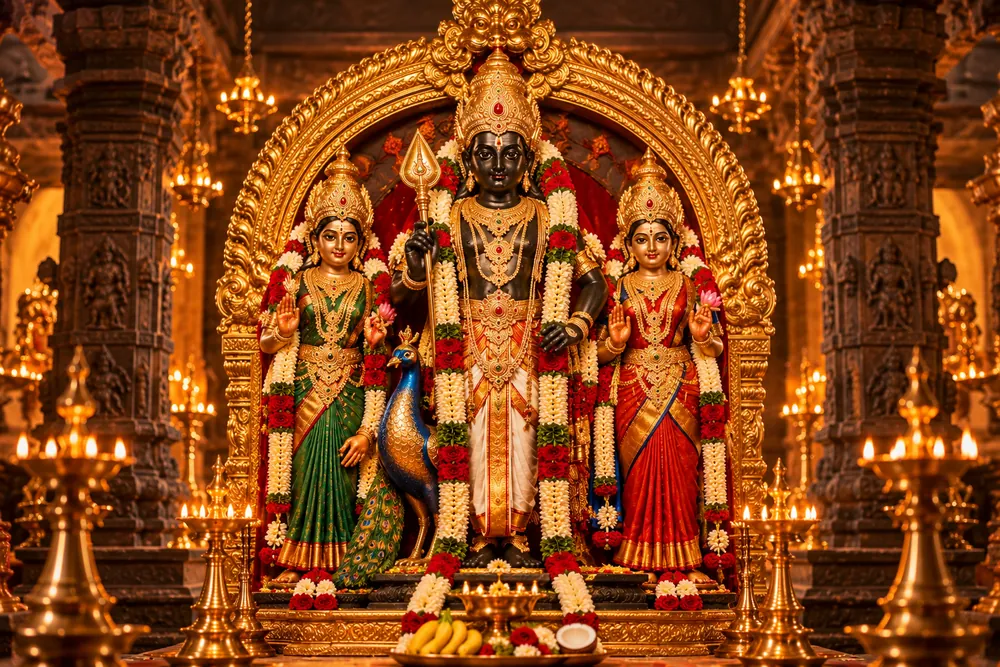 Sri Sivasubramaniya Swamy in the temple sanctum